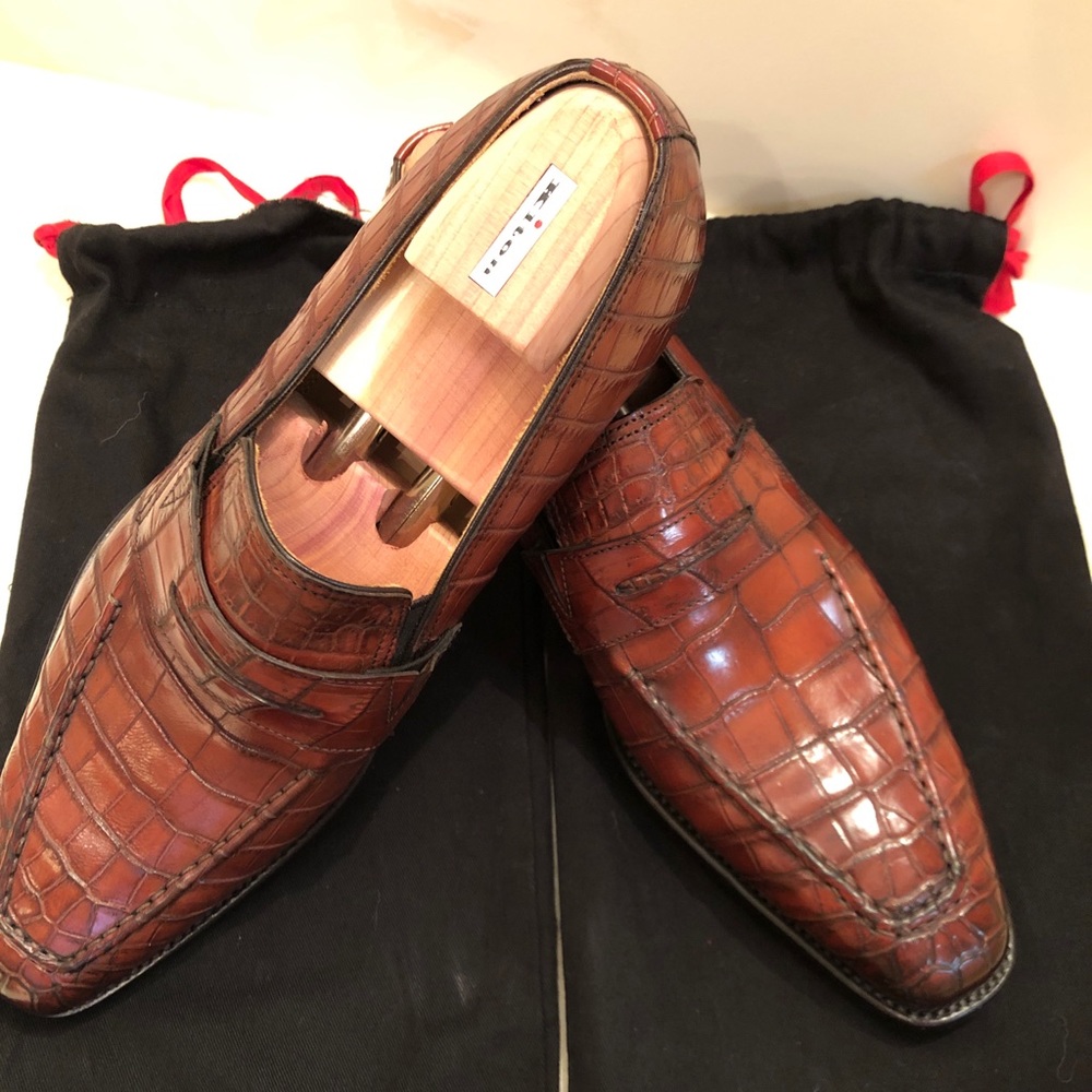 Kiton dress alligator shoes